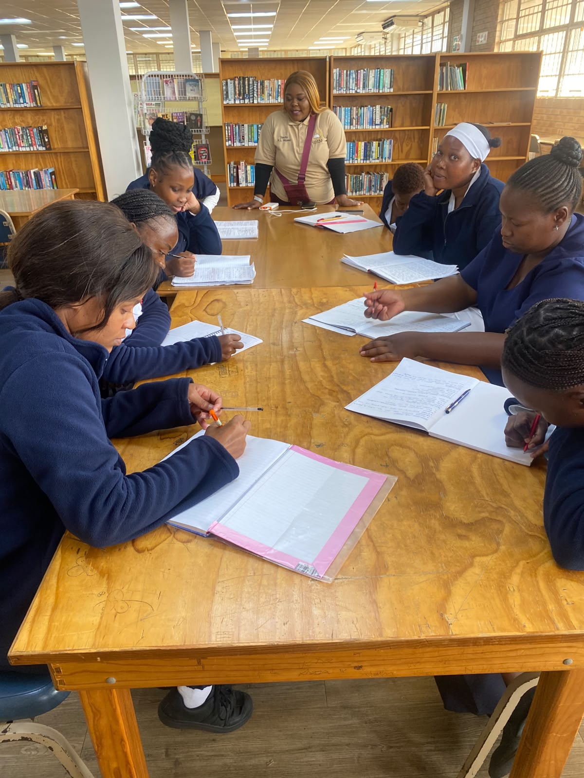 Students studying in classroom
